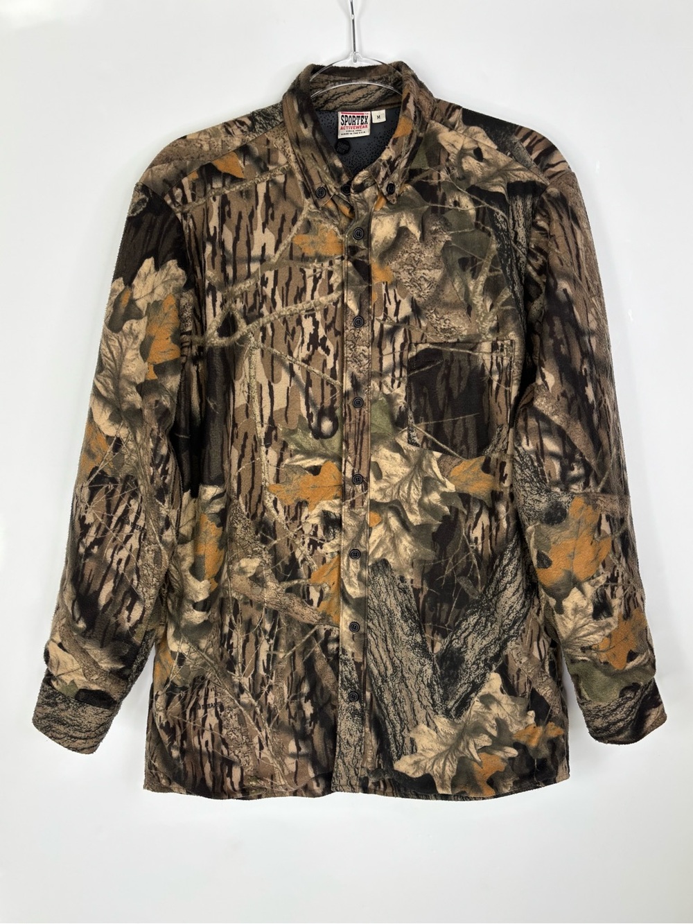 Vintage Oak Tree Leaves Print Camouflage Wind Stopper Field Hunting Shirt Jacket